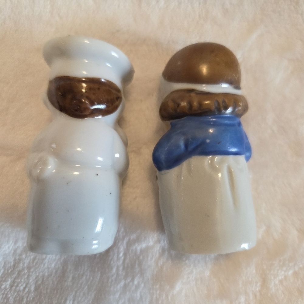 Vintage Made in Japan Husband & Wife Baker Chef Salt & Pepper Shakers Ceramic - Picture 6 of 10